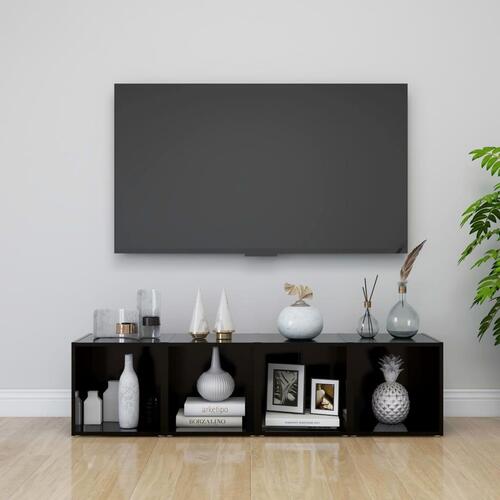 Tv-bord 37x35x37 cm konstrueret træ sort