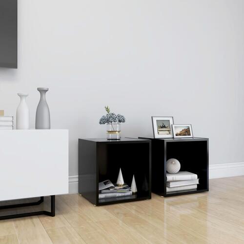 Tv-borde 2 stk. 37x35x37 cm konstrueret træ sort