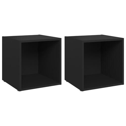 Tv-borde 2 stk. 37x35x37 cm konstrueret træ sort