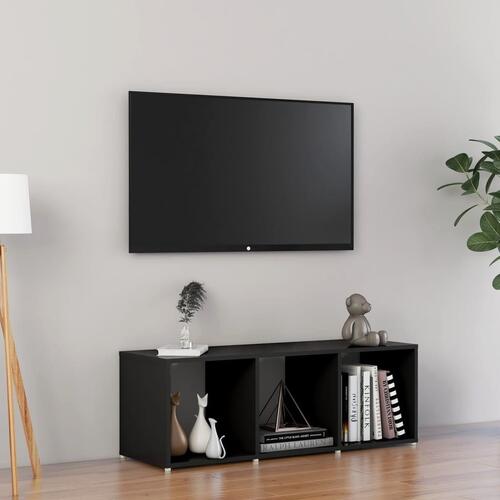Tv-skab 107x35x37 cm konstrueret træ sort