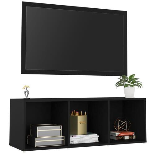 Tv-skab 107x35x37 cm konstrueret træ sort