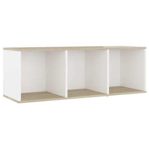 Tv-skab 107x35x37 cm konstrueret træ hvid og sonoma-eg