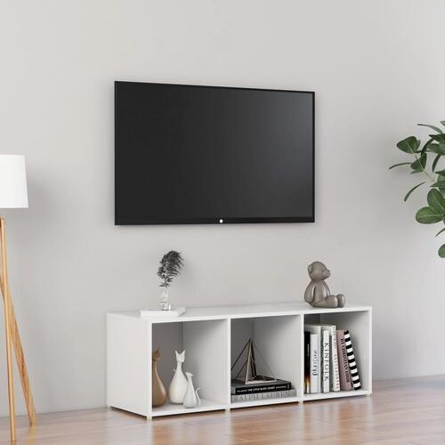 Tv-skab 107x35x37 cm konstrueret træ hvid højglans
