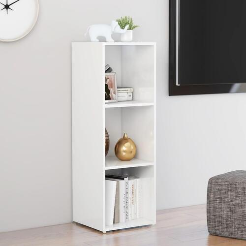 Tv-skab 107x35x37 cm konstrueret træ hvid højglans
