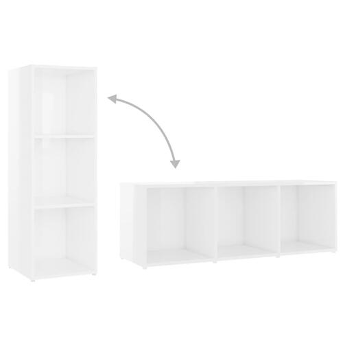 Tv-skab 107x35x37 cm konstrueret træ hvid højglans