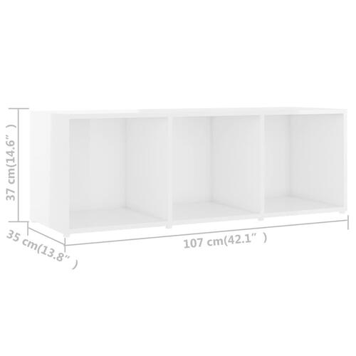 Tv-skab 107x35x37 cm konstrueret træ hvid højglans