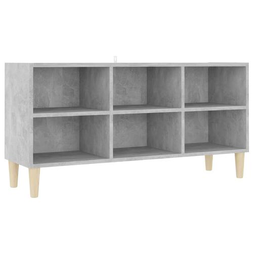 Tv-skab med massive træben 103,5x30x50 cm betongrå