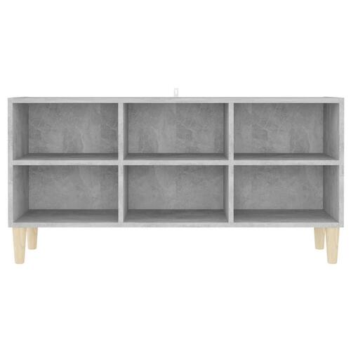 Tv-skab med massive træben 103,5x30x50 cm betongrå