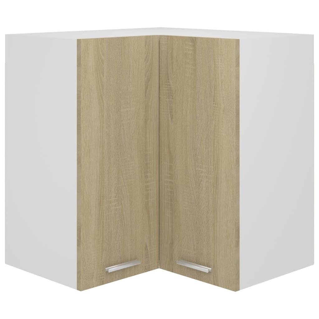 Væghængt hjørneskab Lyon 57x57x60 cm konstrueret træ sonoma-eg