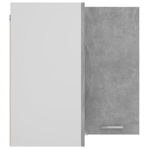 Væghængt hjørneskab 57x57x60 cm konstrueret træ betongrå