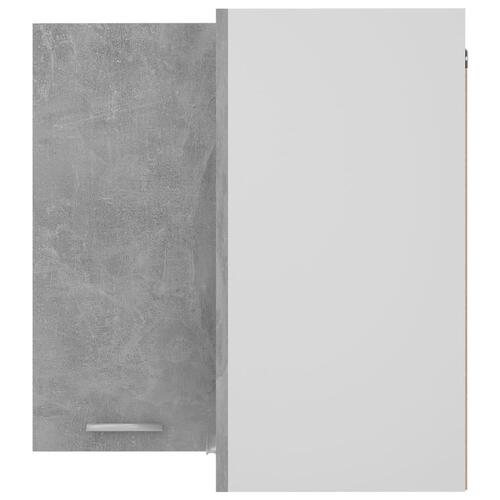 Væghængt hjørneskab 57x57x60 cm konstrueret træ betongrå