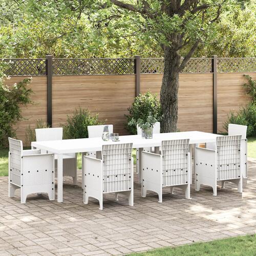Have Bord Hvid 300x100x73 cm Poly Rattan, Have Bord Hvid 150x100x73 cm Poly Rattan