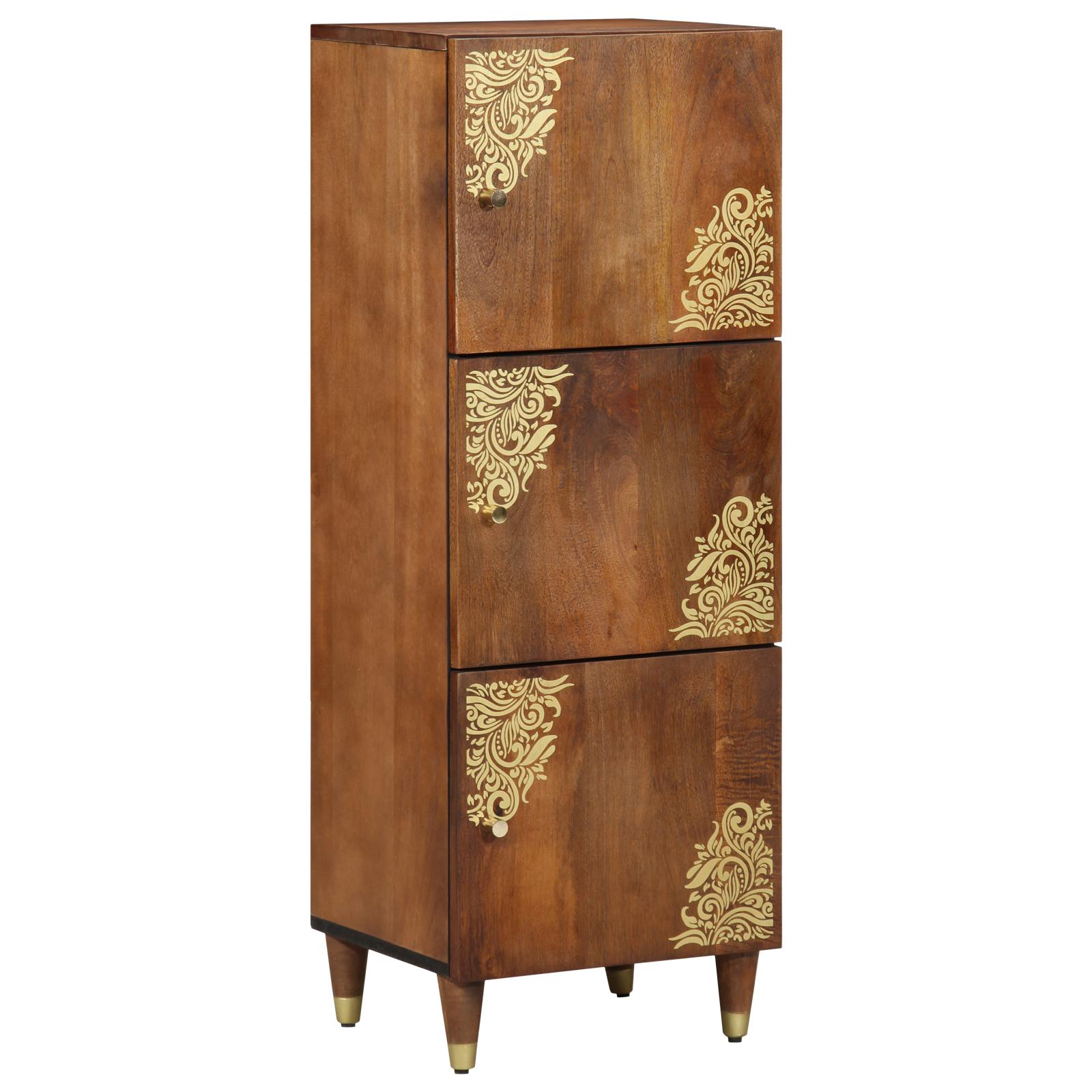Highboard med skuffe Brun 40 x 33.5 x 110 cm Massivt mangotræ billede