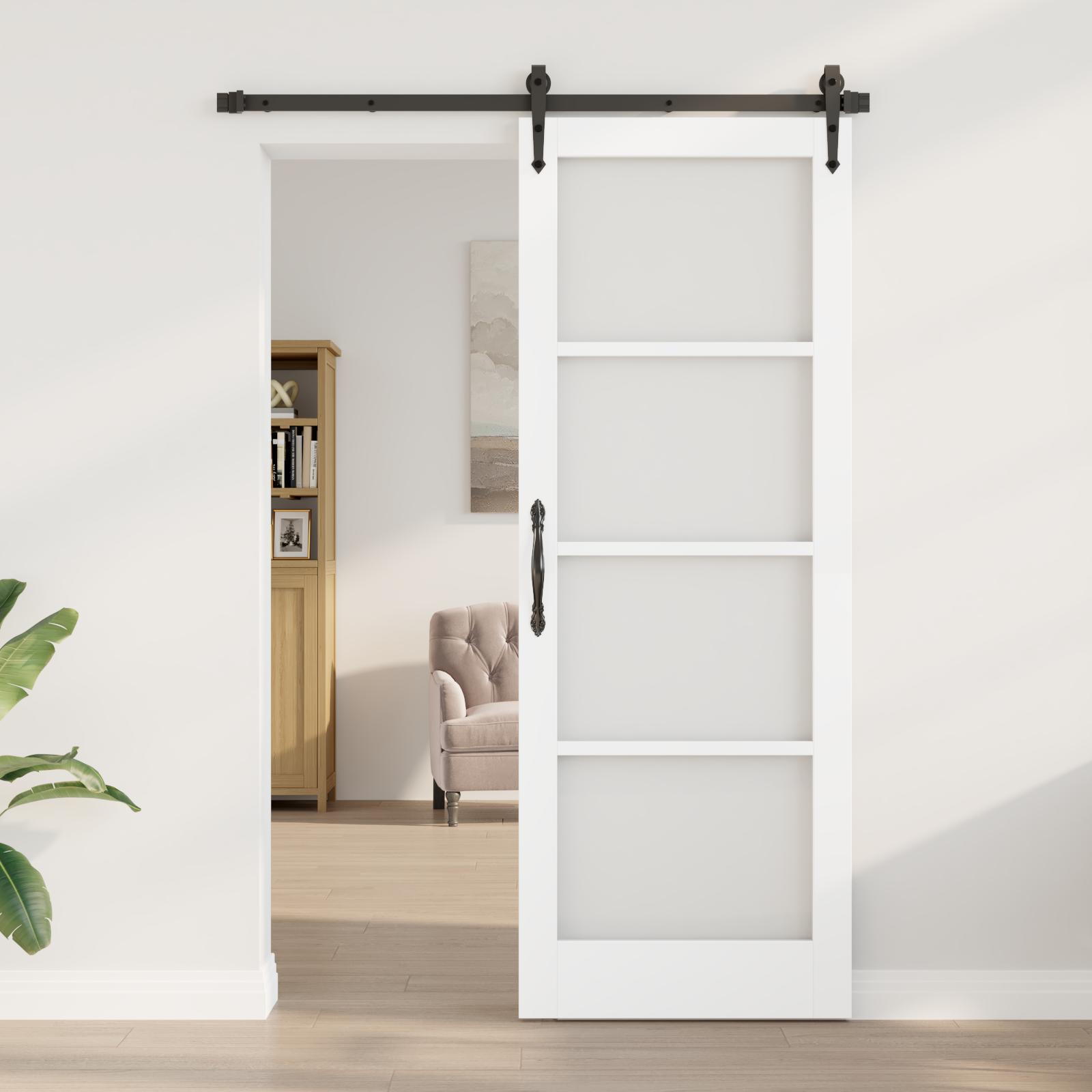 Indvendig Dør med Glas "ORKDAL" Hvid 78x211x4 cm