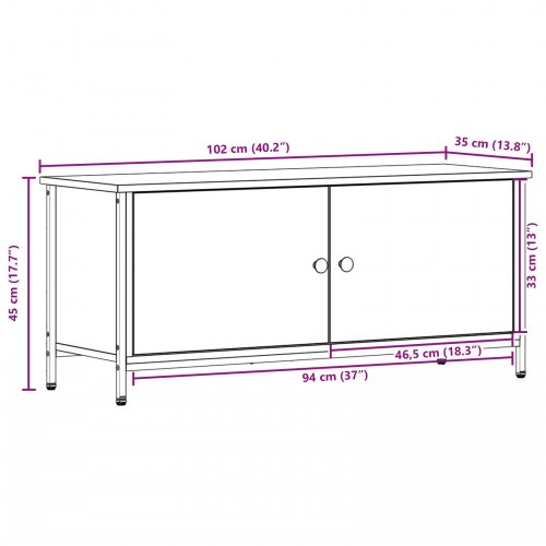 Gammel træ TV-møbel Gammelt træ Spånplade 102 x 35 x 45 cm