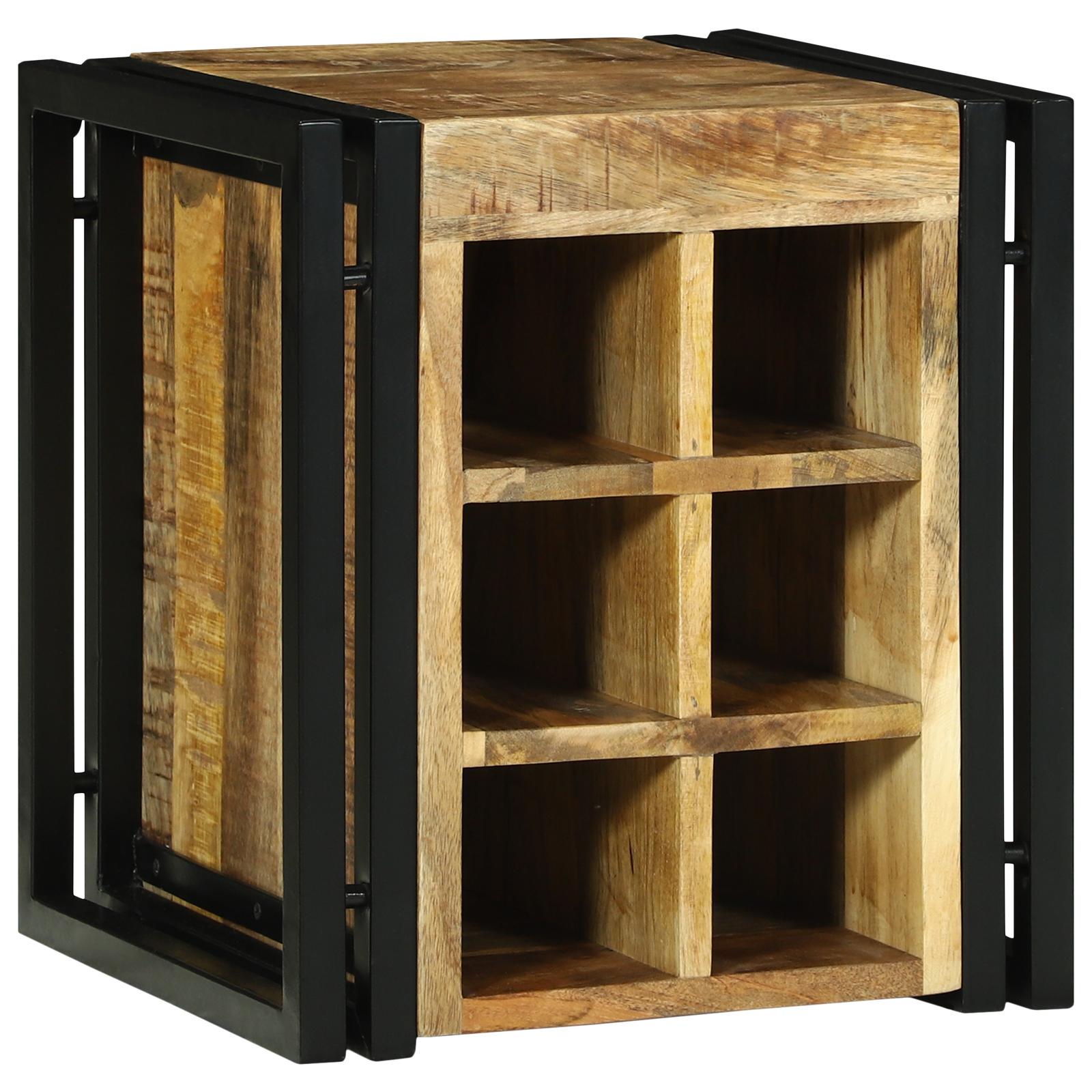 Vinreol 34,5 x 35 x 39 cm Massivt træ Groft mangotræ