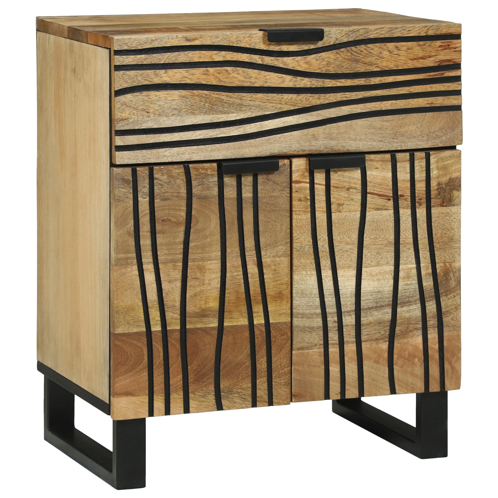 Natskab med skuffe Brun 50 x 33 x 60 cm Massivt mangotræ billede