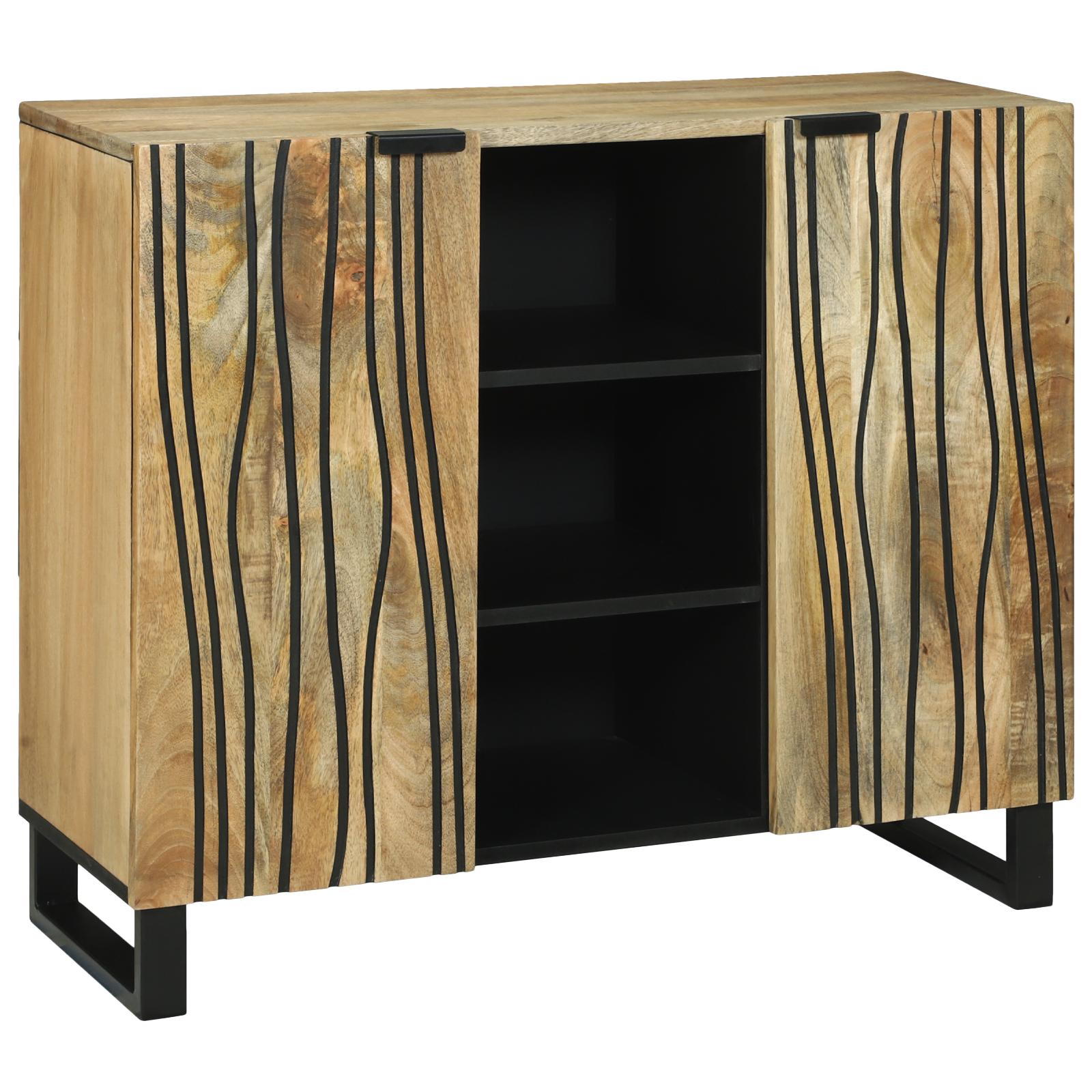 Skab Brun 90 x 33 x 75 cm Massivt mangotræ billede