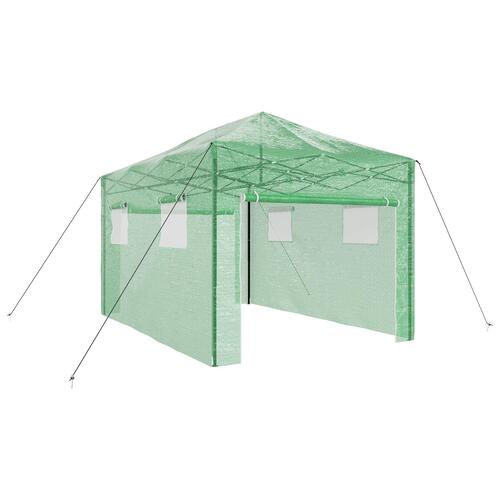 Walk-in drivhus med pop-up ramme Grøn 430x290x315 cm Stål