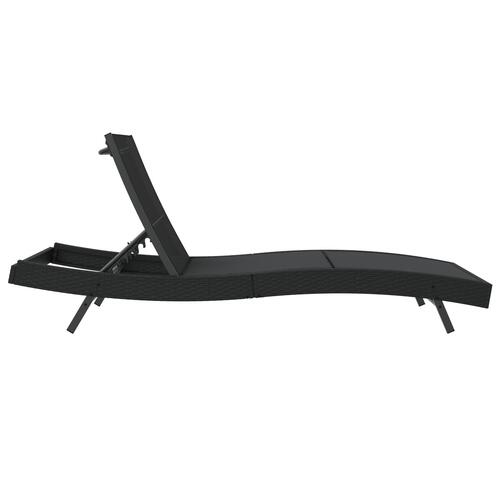 Solstol Sort Polyrattan og Textilene