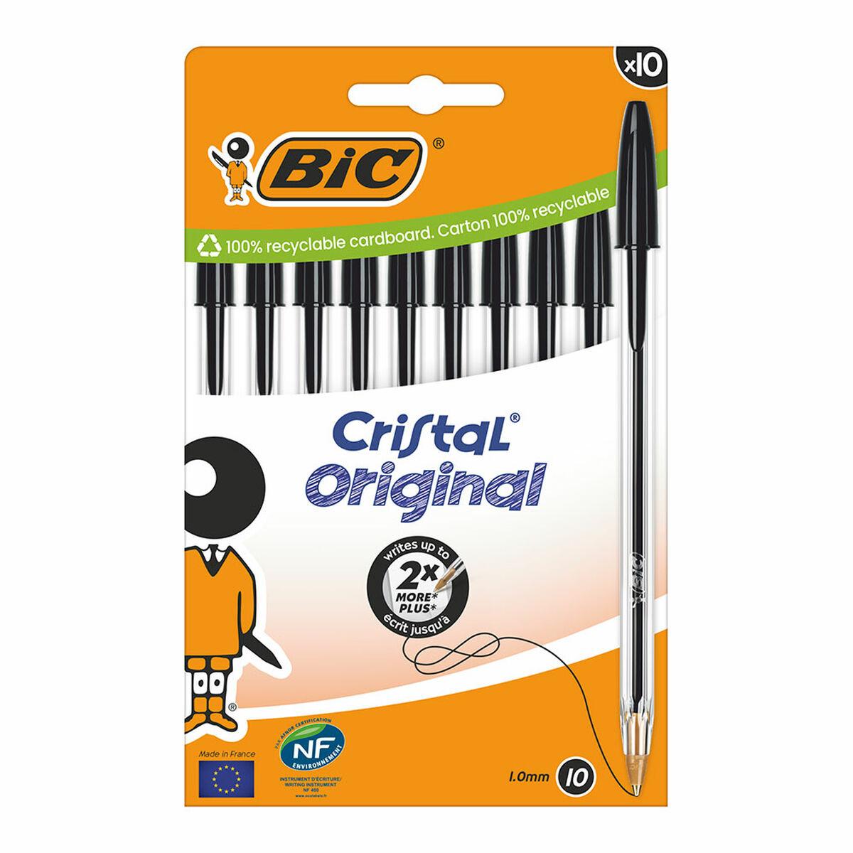 Bic Cristal kuglepen - sort blæk (10 stk.)