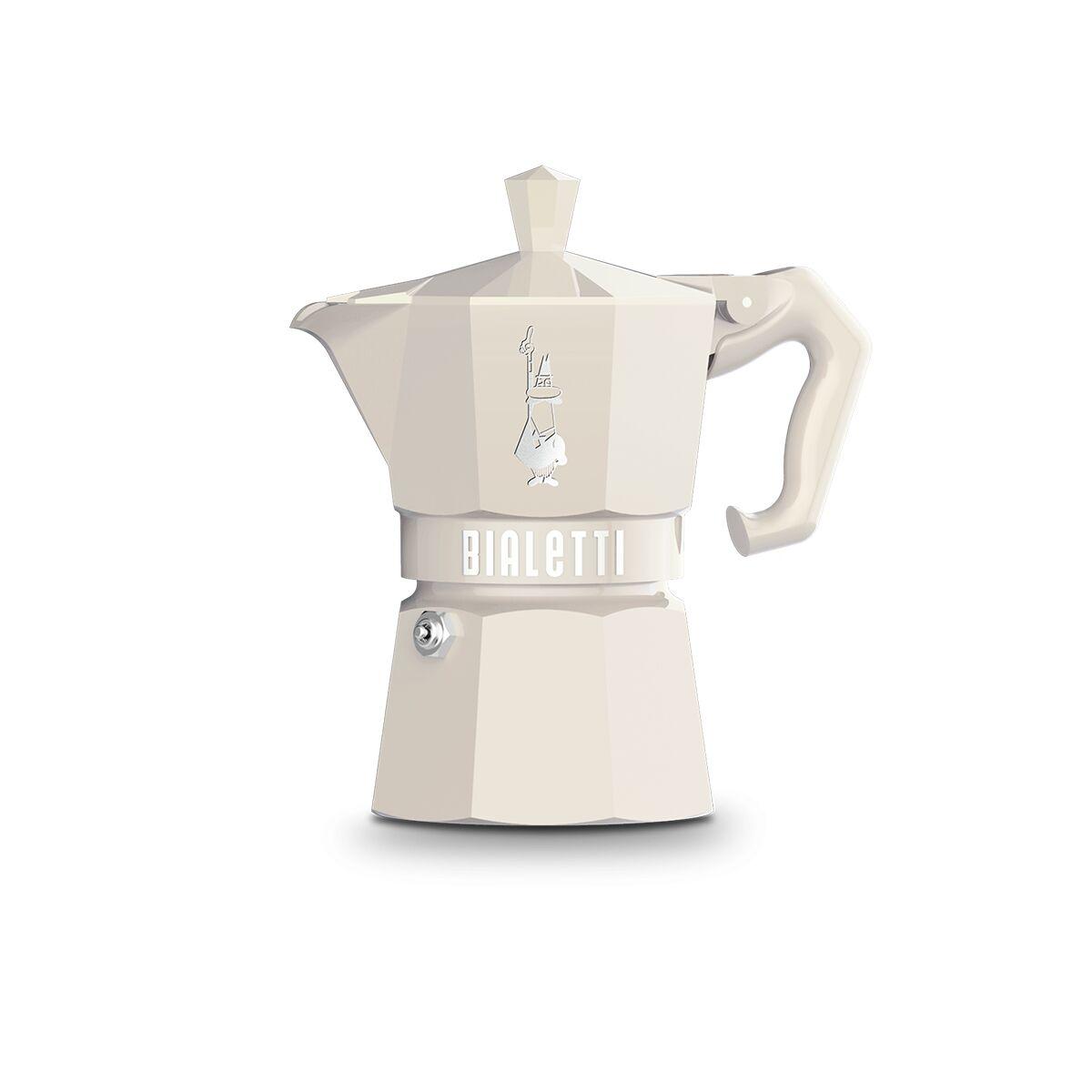 Bialetti Moka Exclusive, Moka gryde, Fløde, Aluminium, 3 kopper, Termoplast, 1 stk