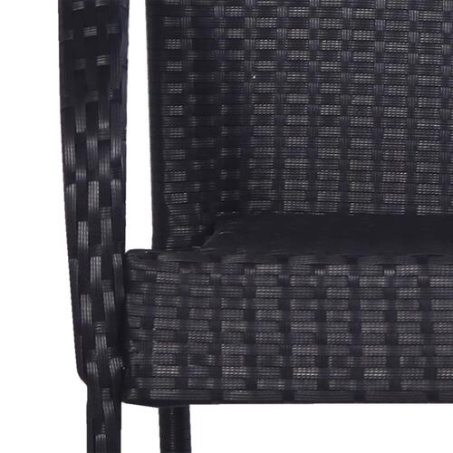 Havestole 6 stk. stabelbare polyrattan sort