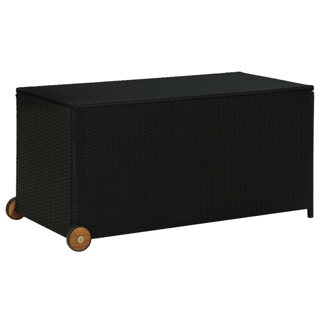 Opbevaringskasse til haven 120x65x61 cm polyrattan sort