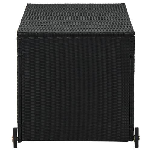 Opbevaringskasse til haven 120x65x61 cm polyrattan sort