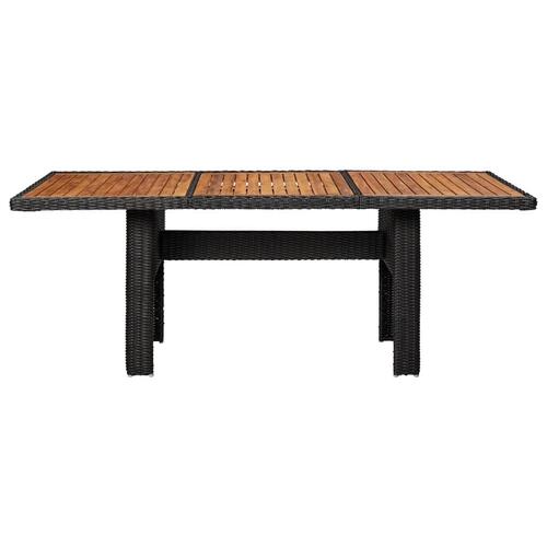 Havebord 200x100x74 cm polyrattan sort