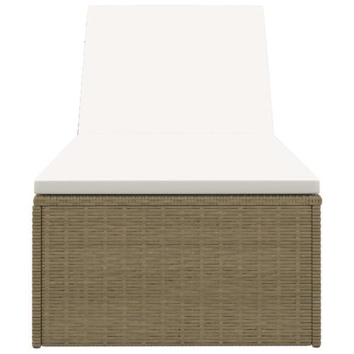 Liggestol polyrattan brun og cremehvid