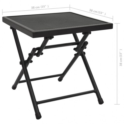 Foldbart bord 38x38x38 cm trådnet stål antracitgrå