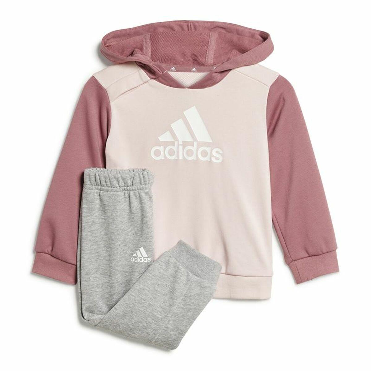 Adidas Essentials Colorblock træningsdragt til piger, grå/rosa (3-6 mdr)