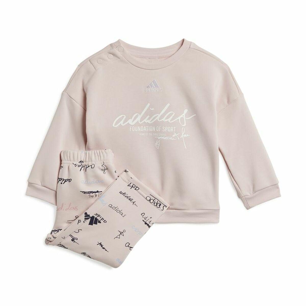 Adidas Brand Love Jogger træningsdragt til børn, pink (0-3 mdr) billede
