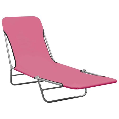 Foldbare liggestole 2 stk. stål og stof pink