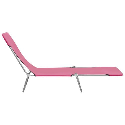 Foldbare liggestole 2 stk. stål og stof pink