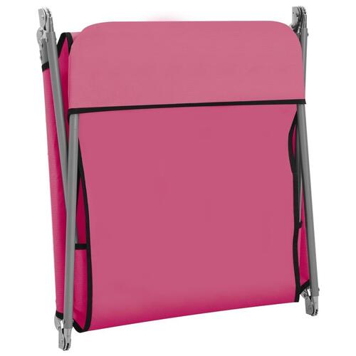 Foldbare liggestole 2 stk. stål og stof pink