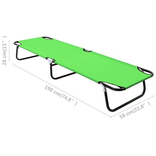 Foldbar liggestol stål grøn