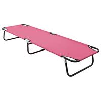Foldbar liggestol stål pink