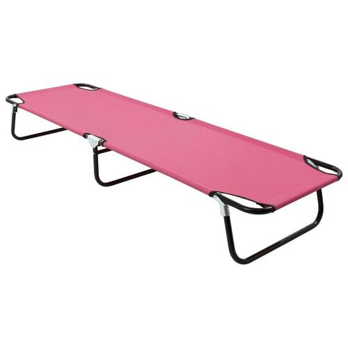 Foldbar liggestol stål pink