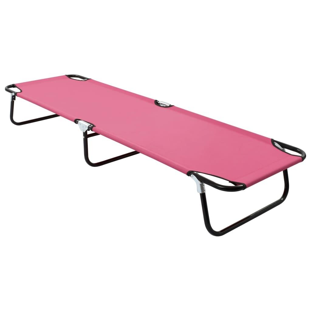 Foldbar liggestol stål pink