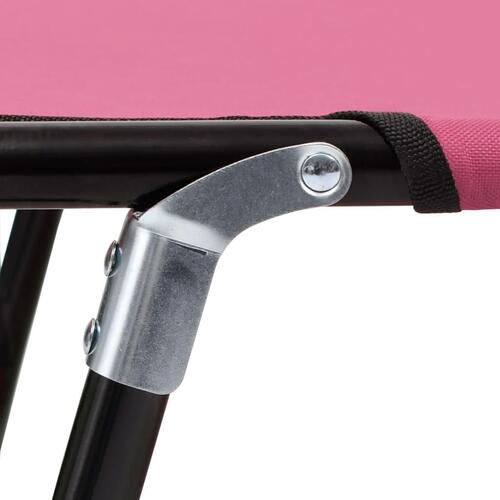 Foldbar liggestol stål pink