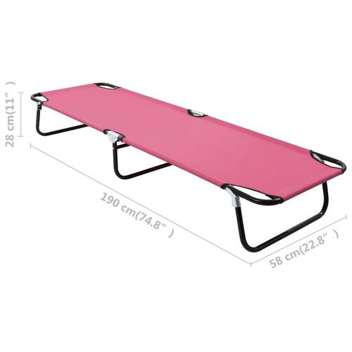 Foldbar liggestol stål pink