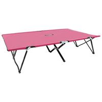 2-personers liggestol foldbar stål pink