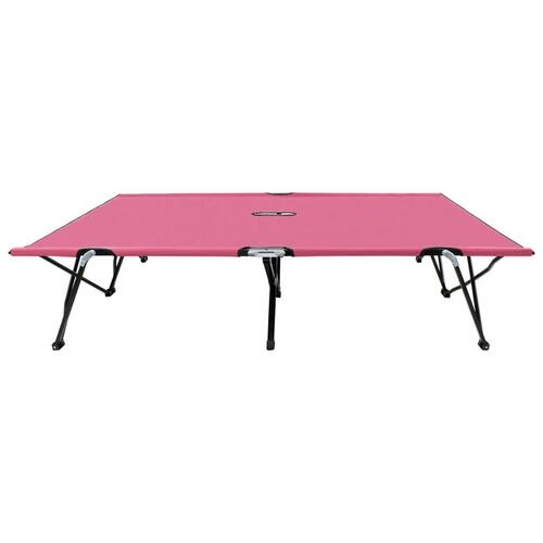 2-personers liggestol foldbar stål pink