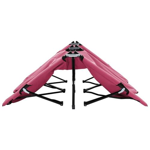 2-personers liggestol foldbar stål pink