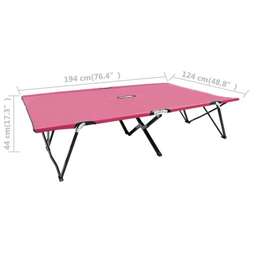 2-personers liggestol foldbar stål pink