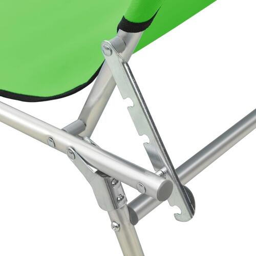 Foldbar liggestol med baldakin aluminium grøn