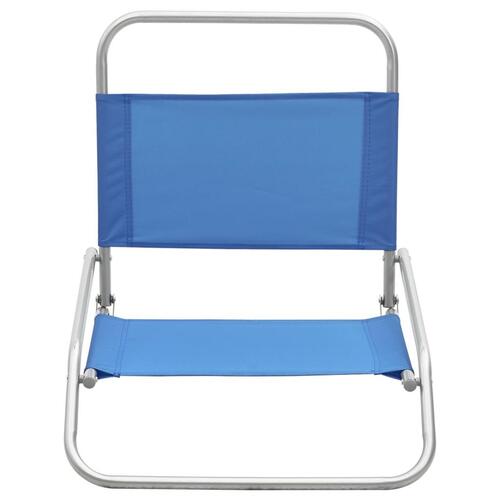 Foldbare strandstole 2 stk. stof blå