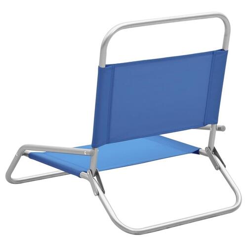 Foldbare strandstole 2 stk. stof blå